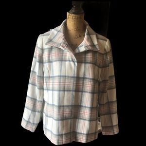 Women’s Petite Pastel Plaid Coat Sz 14P